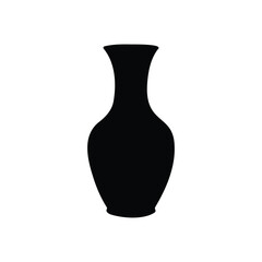 Ceramic vase silhouette icon vector flat design.