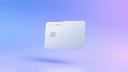 Generative AI Illustration of a Floating Credit Card with Minimalist Design and Soft Gradient