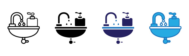 Sink Icon Multi Style Vector Illustration
