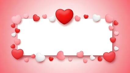 Valentine s day heart frame with a pink background