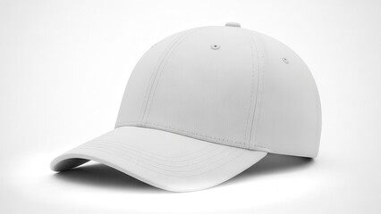 Fototapeta premium Plain white baseball cap isolated on white background