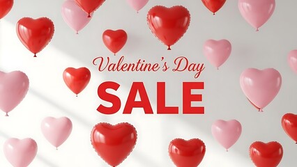 Valentine s day sale heart shaped balloons and romantic offers