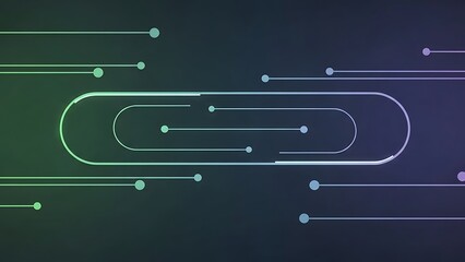 Abstract digital background with neon circuitry and data flow elements.