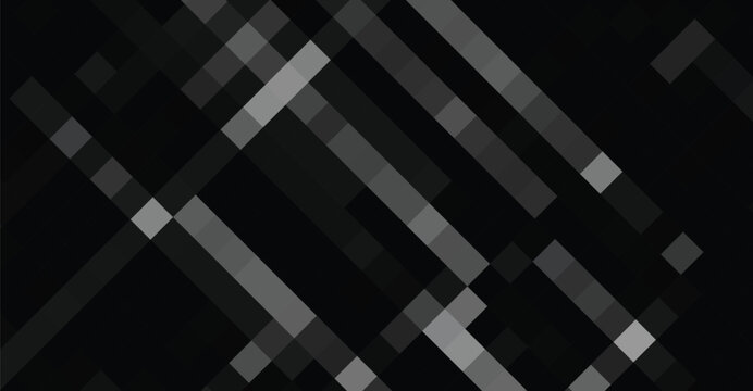 Abstract Black Gray Squares Rectangles Diagonal Lines Pattern Dark Background for wallpaper, banner, poster or presentation for stylish digital art design 185 char