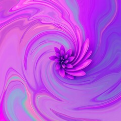 Obraz premium Colorful, swirling abstract background with a floral-like formation in shades of magenta and lavender, generative art, generative art, magenta