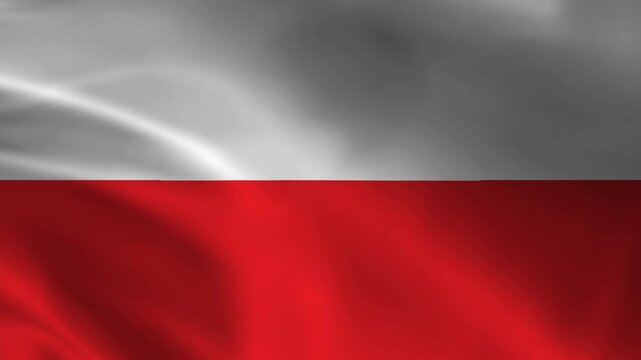 poland waving flag 4k loop animation 