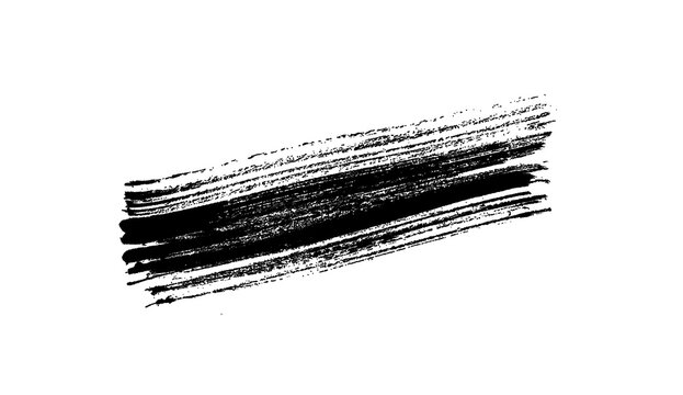 black ink brush strokes and lines hand-drawn grunge textures for graphic design isolat
