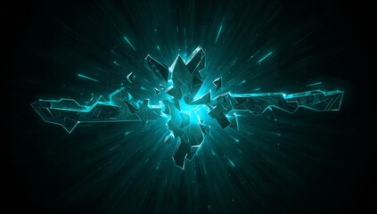 Teal Angular Energy Fracture Sci Fi Background