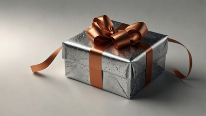 Elegant Gold and White Gift Box. generative ai