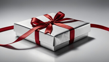 Elegant Gold and White Gift Box. generative ai