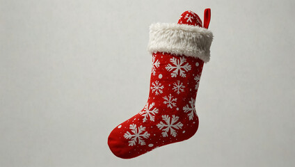 Festive Christmas Stocking with Snowman Pattern. generative ai