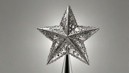 Elegant White and Gold Star Ornament. generative ai