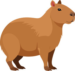 cartoon illustration of a capybara