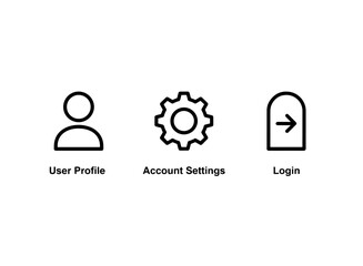 Fototapeta premium User Profile Account Settings Login Minimal Bold Line Icon Set