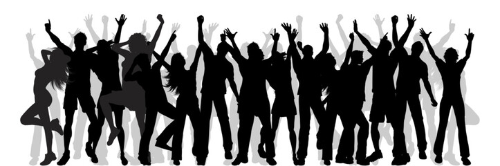 people crowd party silhouette