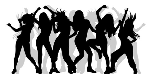 people crowd party silhouette