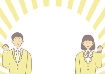 Vector Illustration Frame of Students