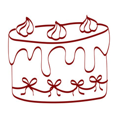 Decorative cake with icing and cream on top for celebrations and special occasions