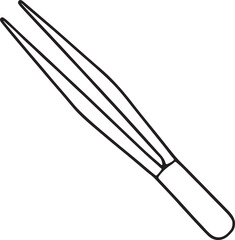 Line Art Medical Tweezers Illustration.eps