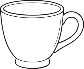 Black and White Line Art Cup Illustration.eps