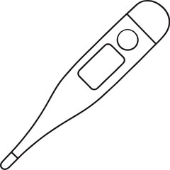 Black and White Digital Medical Thermometer.eps