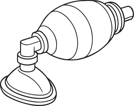 Bag Valve Mask (BVM Ambu Bag) Illustration.eps