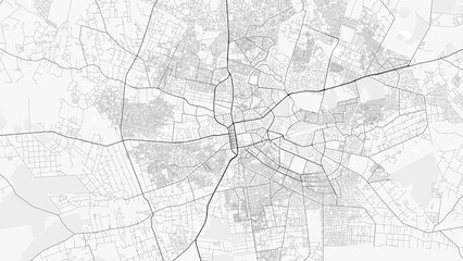 Fototapeta premium Lusaka City Map. Minimalist black and white line art poster for printing, wallpaper, wall art, and map resources for home and office decor