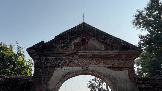 Stone arch of an old Zamindar palace in West Bengal 