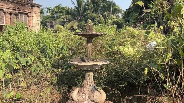 Water fountain made with stone at Rajbari in West Bengal, India