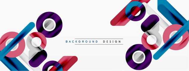 Naklejka premium Abstract geometric shapes, vibrant colors, dynamic composition. Modern design elements create visually appealing background.