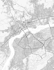 Fototapeta premium Bamako City Map. Minimalist black and white line art poster for printing, wallpaper, wall art, and map resources for home and office decor