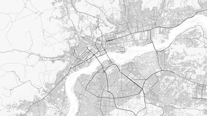 Fototapeta premium Bamako City Map. Minimalist black and white line art poster for printing, wallpaper, wall art, and map resources for home and office decor