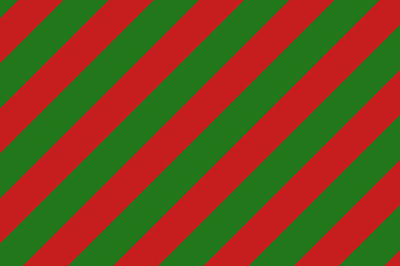 Red, green and white diagonal stripes background vector illustration. Candy cane pattern for Christmas or New Year concept, flat lay, seamless. Stripe pattern for gift wrap, fabric pattern, textile