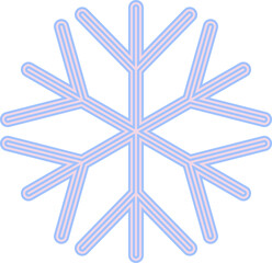 Crystal ice snowflake. Transparent frozen glass Christmas or New Year decoration Winter design isolated.