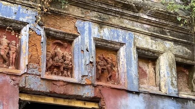 Terracotta artwork at an old Palace in Narajole, Midnapore, India