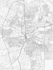 Fototapeta premium Lusaka City Map. Minimalist black and white line art poster for printing, wallpaper, wall art, and map resources for home and office decor