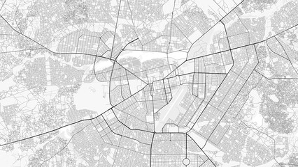 Obraz premium Ouagadougou City Map. Minimalist black and white line art poster for printing, wallpaper, wall art, and map resources for home and office decor