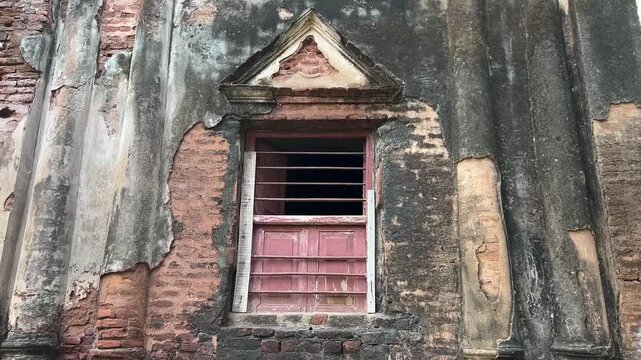 Window of an old Zamindar building in Midnapore, India