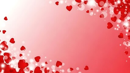 Obraz premium Valentine s day background with red hearts and sparkles