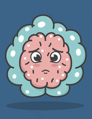 Overthinking brain character feeling mentally busy