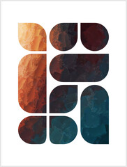 Poster designed with geometric shapes, White background, lines, Banner, Poster, abstract, solid color for media, social networks, Graphic illustration, layered shadow blended gradient effect 1