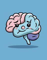 Overthinking brain character feeling mentally busy