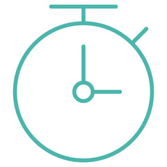 Flat Colored Stopwatch Icon for Time Measurement and Sports