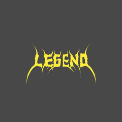 Legend tribal lettering vector in sharp gothic style, bold and aggressive, perfect for logos, apparel, posters, tattoos, and music branding.