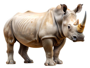 Fototapeta premium Realistic Rhino PNG Isolated on White Background, Generative AI