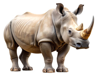 Obraz premium Realistic Rhino PNG Isolated on White Background, Generative AI