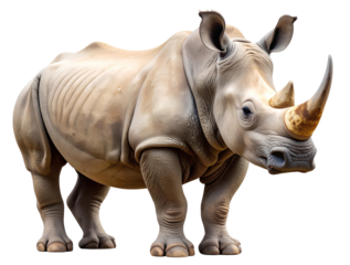 Realistic Rhino PNG Isolated on White Background, Generative AI