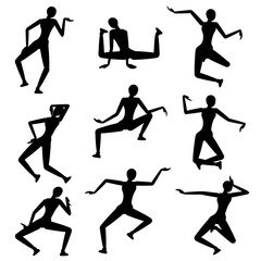 set of a silhouette of a person in a dance pose