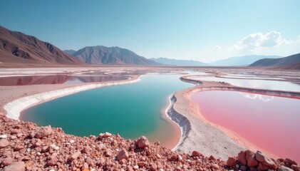 Extensive salt lake bed, industrial waste accumulation , industrial pollution, contamination