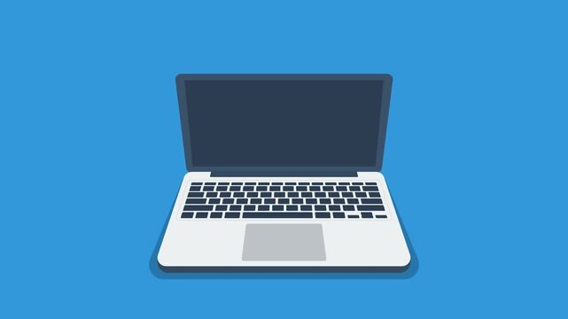 Laptop computer battery charging and discharging animation